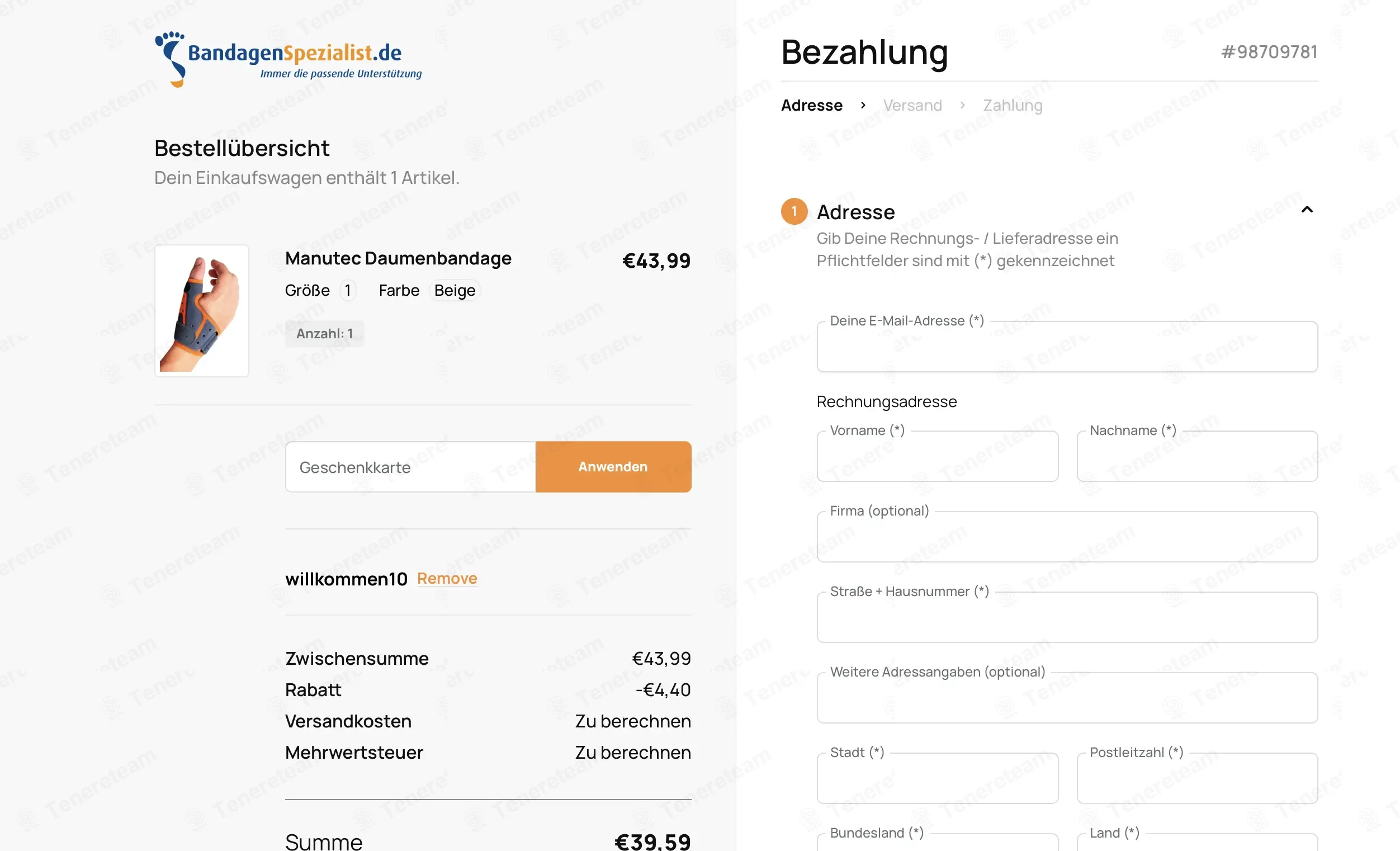 Bandagenspezialist DE coupon code: 10% off with willkommen10. Tested and valid as 1 month ago.