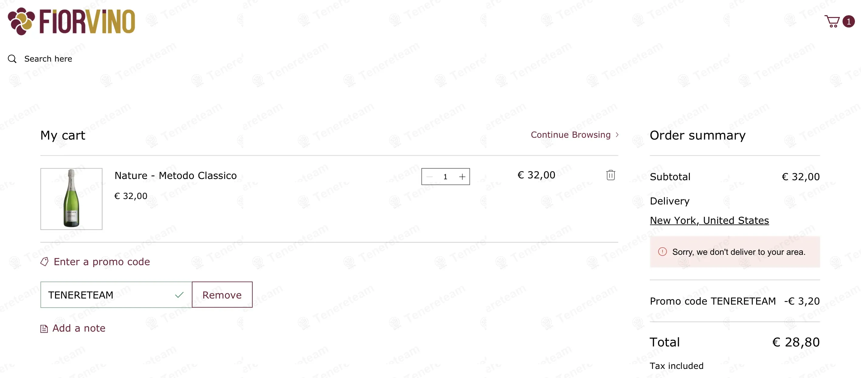 Fiorvino coupon code: 10% off with TENERETEAM. Tested and valid as 1 year ago.