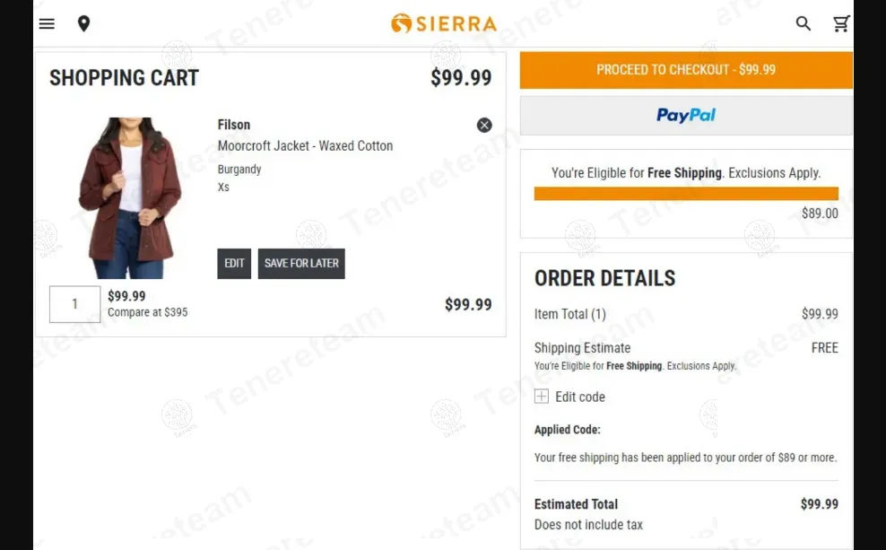 Sierra coupon code: Sale off with PIGGY89. Tested and valid as 1 year ago.