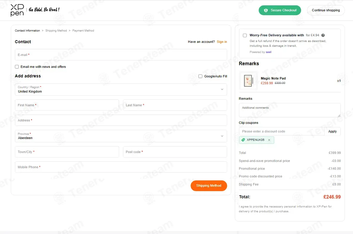 XP-Pen UK Store coupon code: 5% off with XPPENUK05. Tested and valid as 2 days ago.