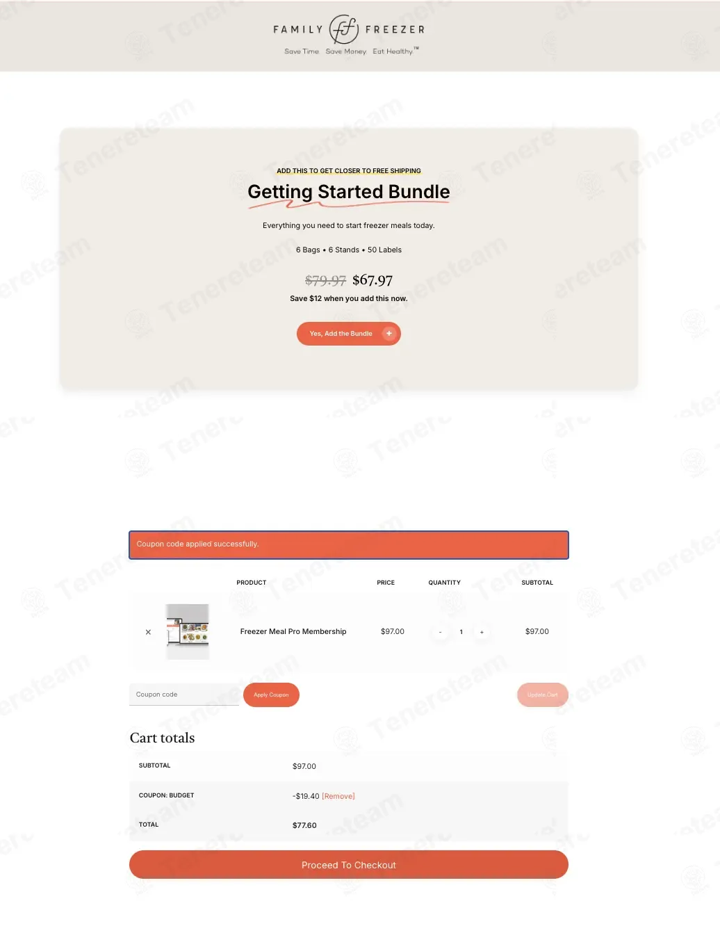 The Family Freezer coupon code: 20% off with BUDGET. Tested and valid as 1 month ago.