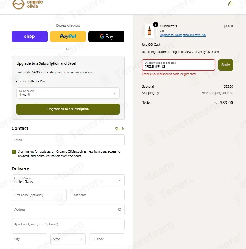 Organic Olivia coupon code: Sale off with FREESHIPPING. Tested and valid as 1 week ago.