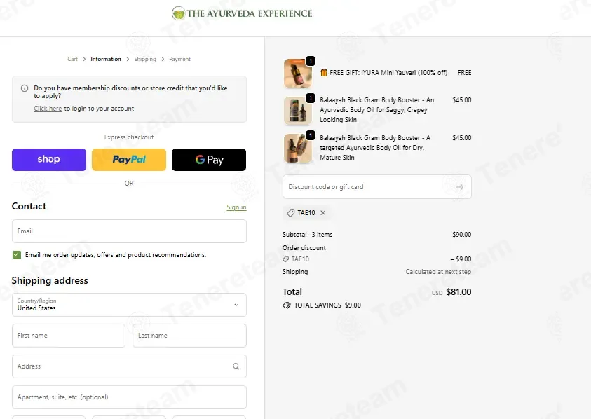 The Ayurveda Experience coupon code: 10% off with TAE10. Tested and valid as 2 months ago.