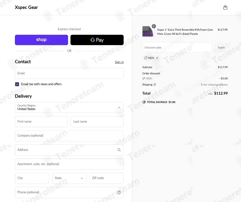 Xspec Gear coupon code: $5 off with NGX. Tested and valid as 1 week ago.