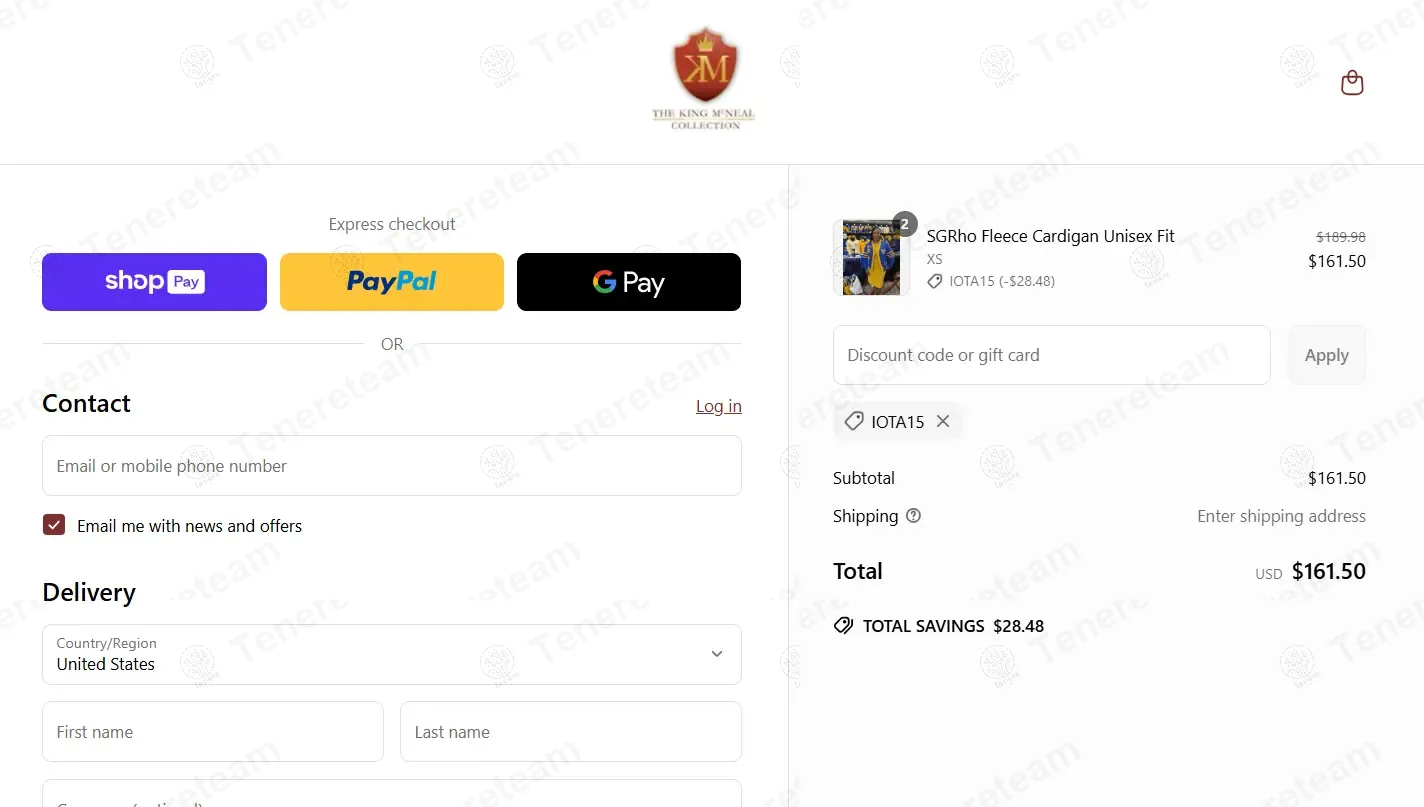 The King McNeal Collection coupon code: 15% off with IOTA15. Tested and valid as 1 year ago.