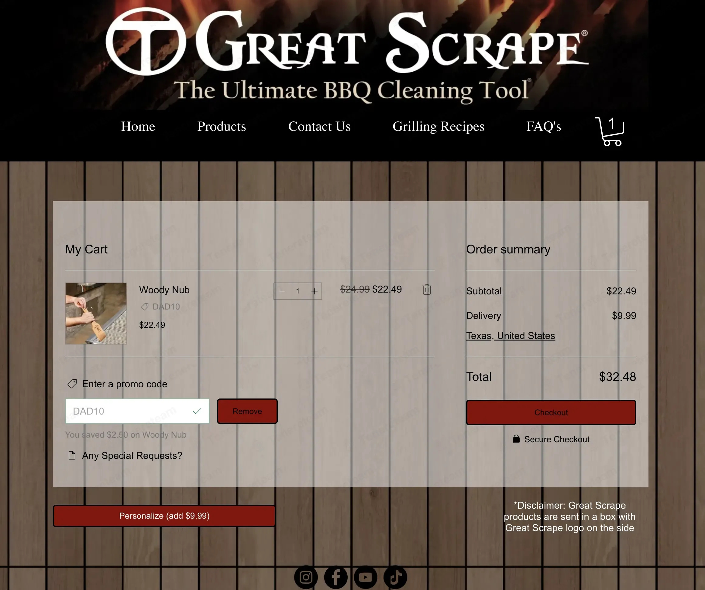 The Great Scrape coupon code: 10% off with DAD10. Tested and valid as 1 month ago.