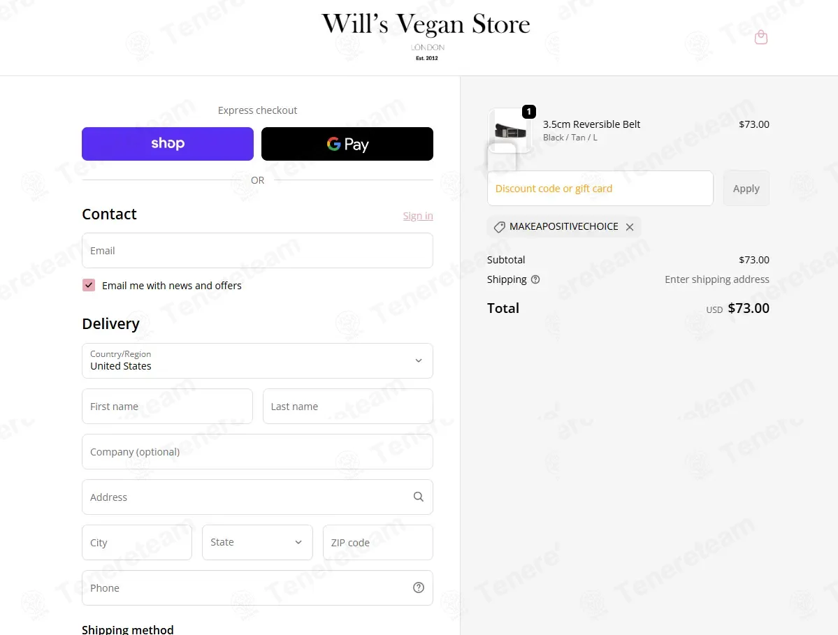 Wills Vegan Store coupon code: 100% off with MAKEAPOSITIVECHOICE. Tested and valid as 2 months ago.