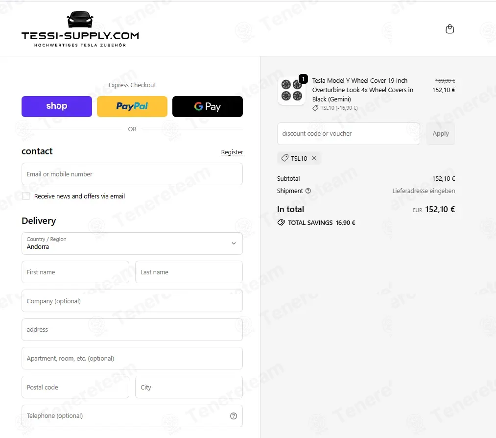 Tessi Supply coupon code: 10% off with TSL10. Tested and valid as 2 months ago.