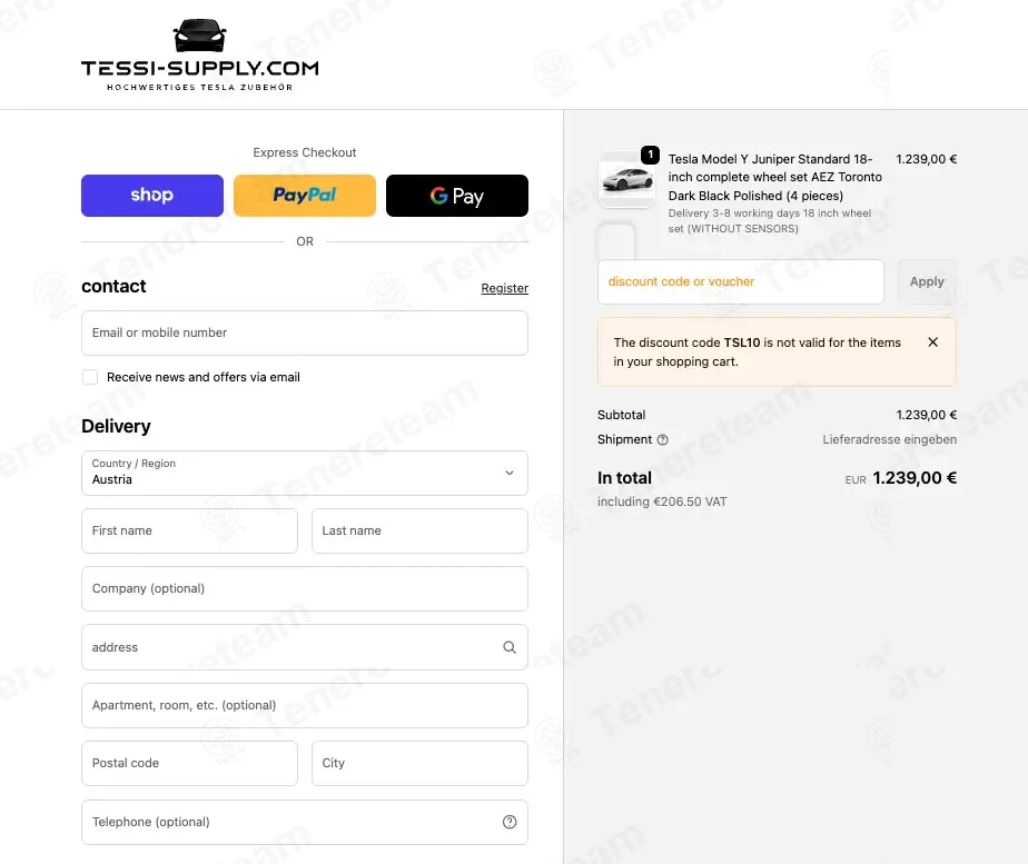 Tessi Supply coupon code: 10% off with TSL10. Tested and valid as 2 months ago.