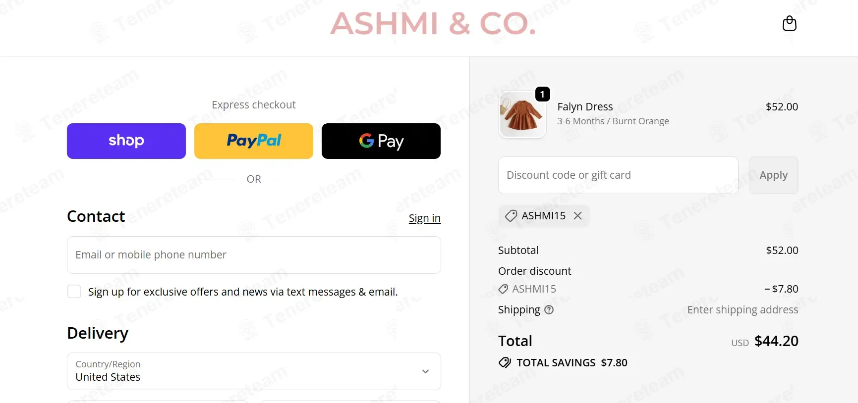 Ashmi and Co coupon code: 15% off with ASHMI15. Tested and valid as 1 month ago.