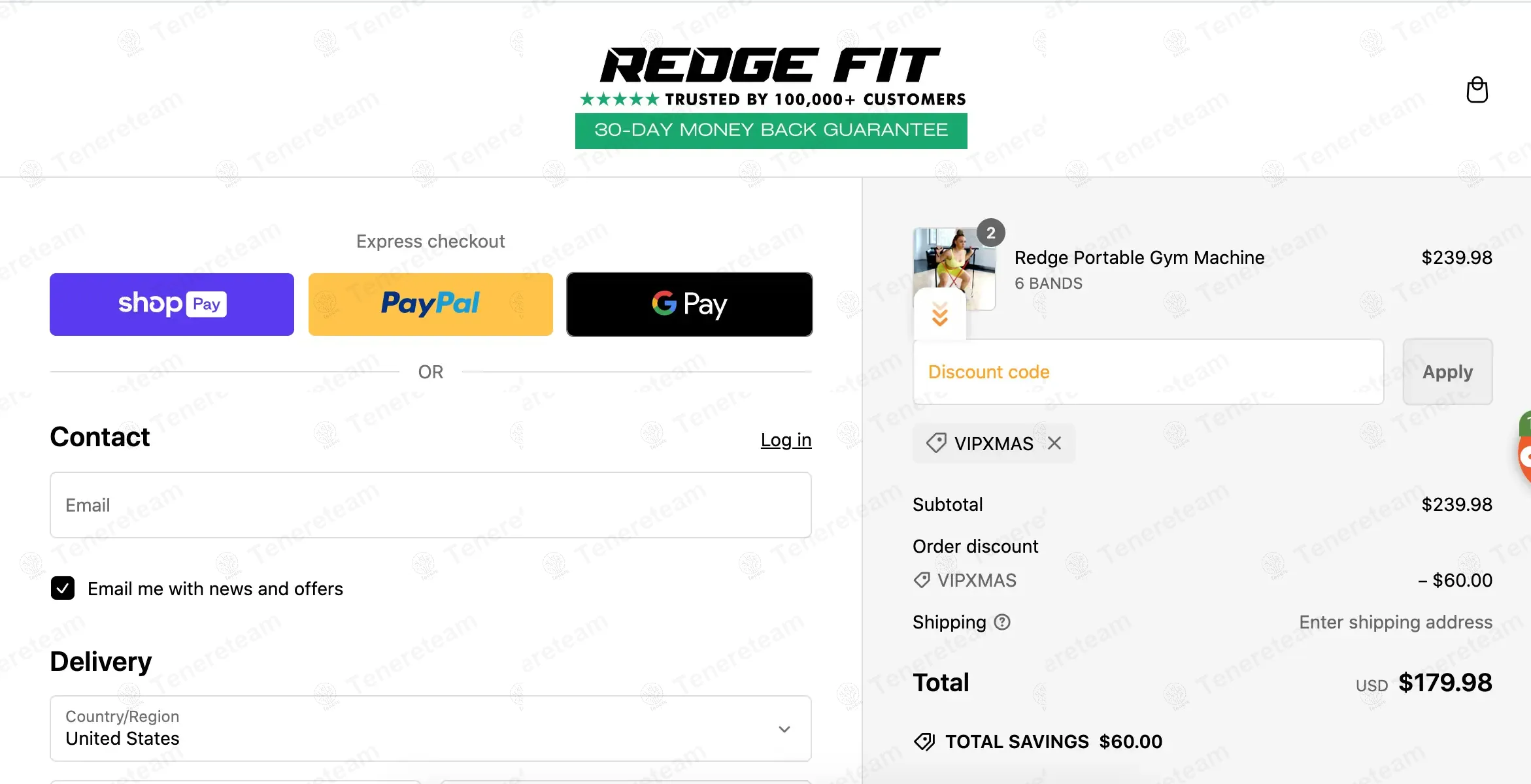 Redge Fit apply coupon code