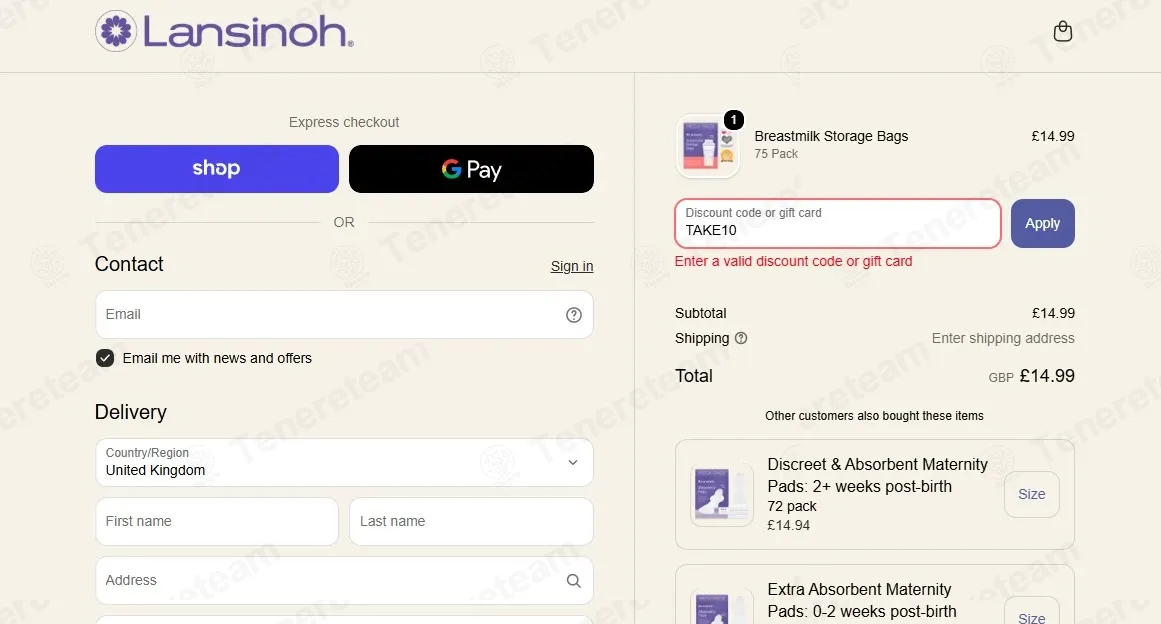 Lansinoh UK coupon code: 10% off with TAKE10. Tested and valid as 3 days ago.