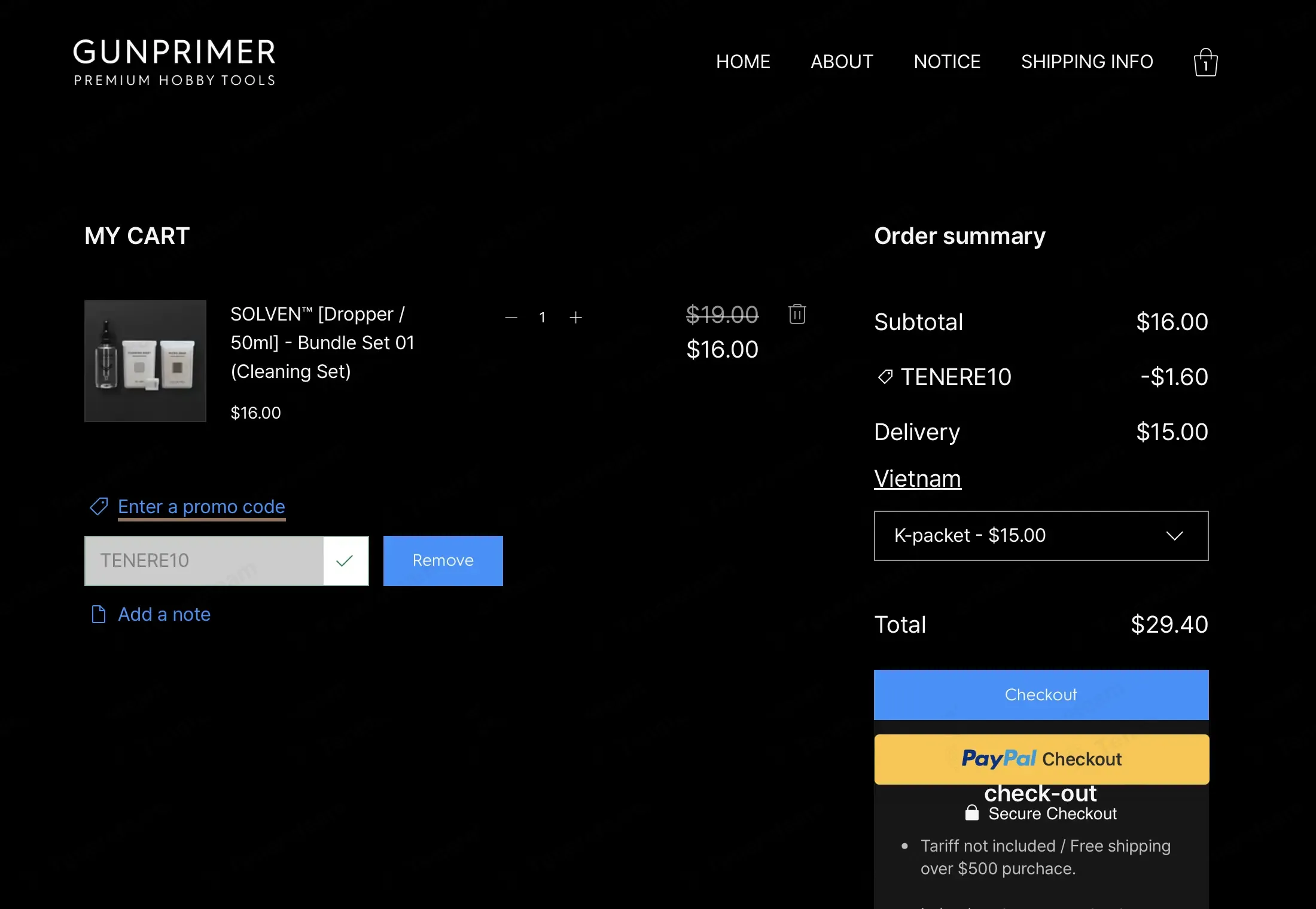 GUNPRIMER coupon code: 10% off with TENERE10. Tested and valid as 1 month ago.