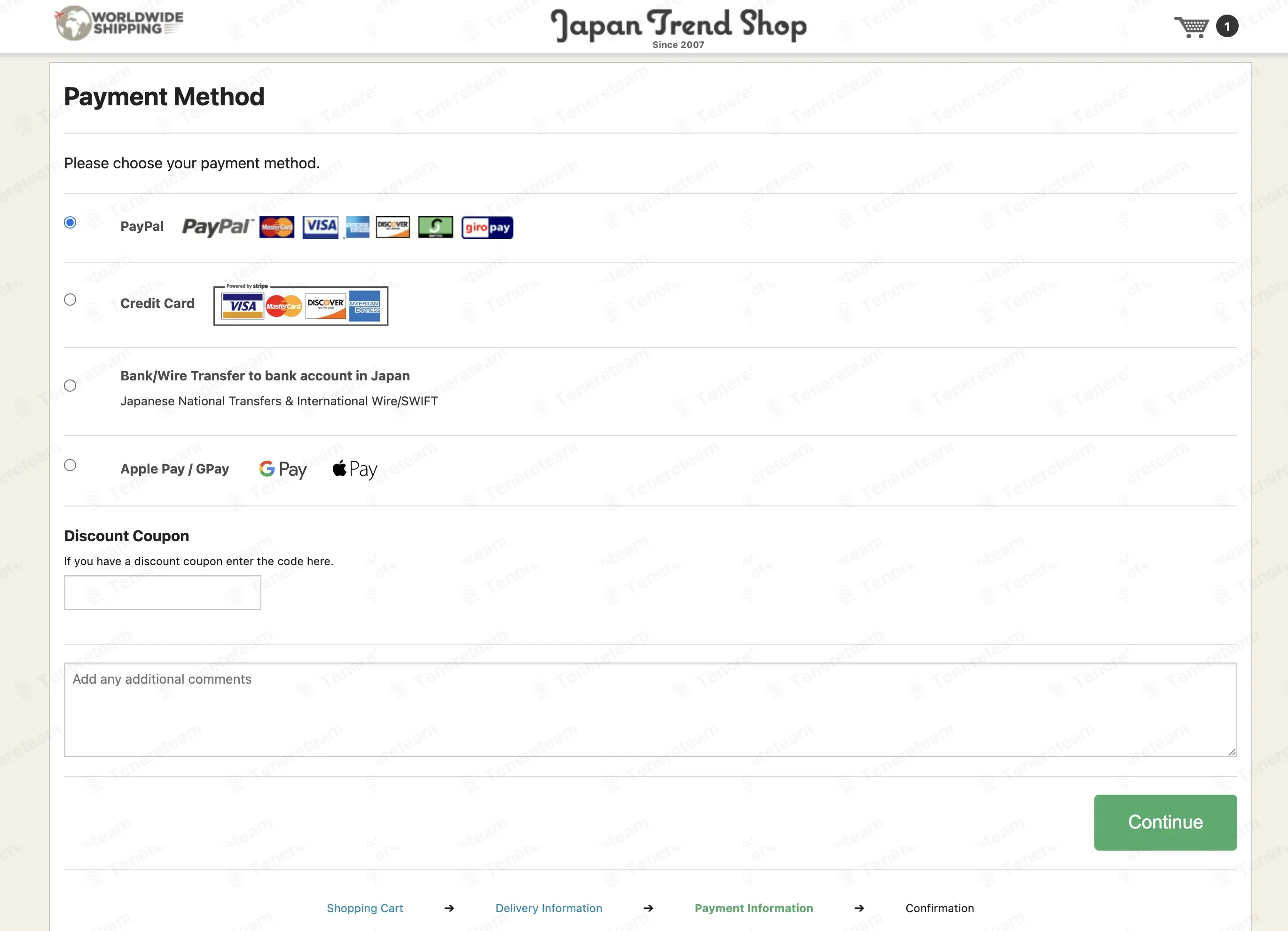 Japan Trend Shop coupon code: 10% off with HAPPY. Tested and valid as 3 weeks ago.