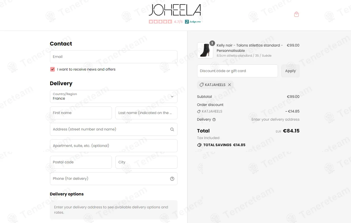 Joheela Shop apply coupon code