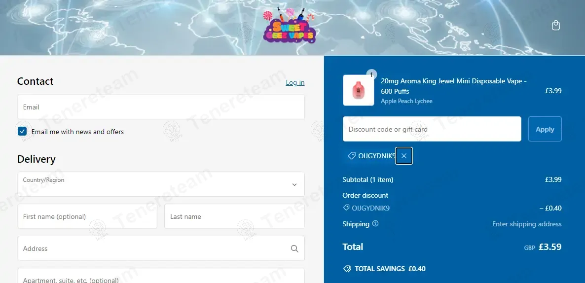 Sweet Geez Vapes coupon code: 10% off with OIJGYDNIK9. Tested and valid as 1 year ago.