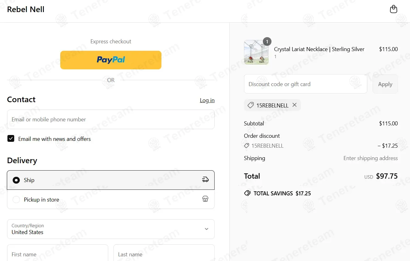 Rebel Nell coupon code verified as working at checkout