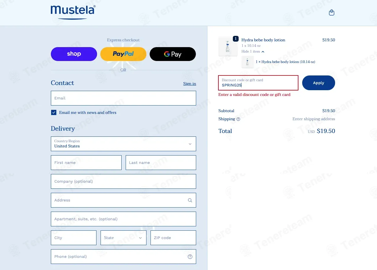 Mustela coupon code: 25% off with SPRING25. Tested and valid as 1 month ago.