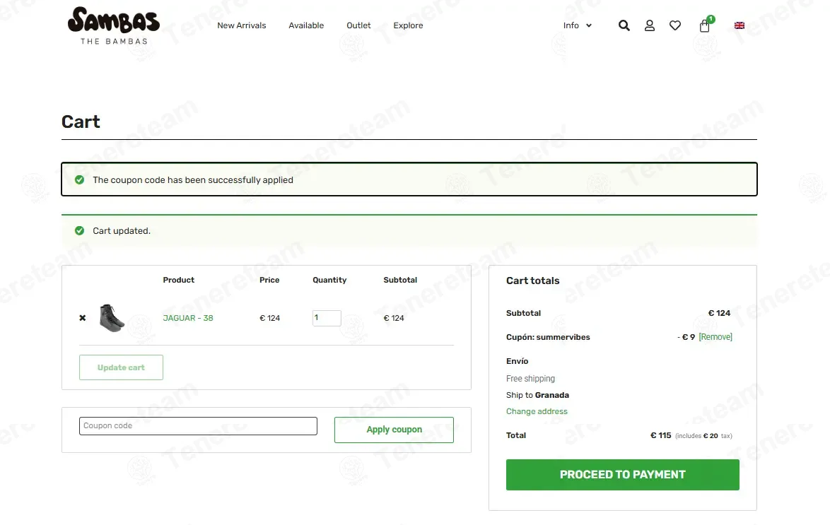 Sambas The Bambas coupon code: 7% off with SUMMERVIBES. Tested and valid as 3 weeks ago.