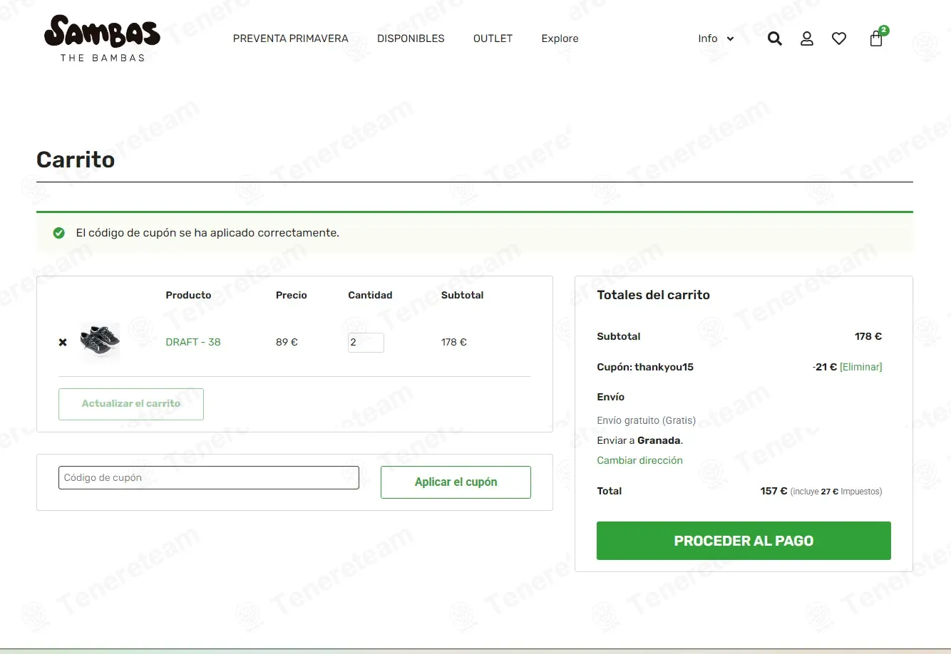 Sambas The Bambas coupon code: 7% off with SUMMERVIBES. Tested and valid as 3 weeks ago.