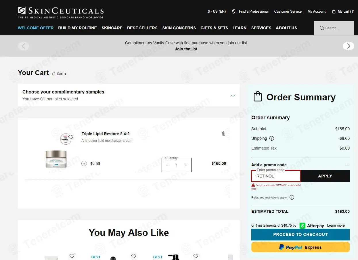 SkinCeuticals coupon code: Sale off with RETINOL. Tested and valid as 1 month ago.