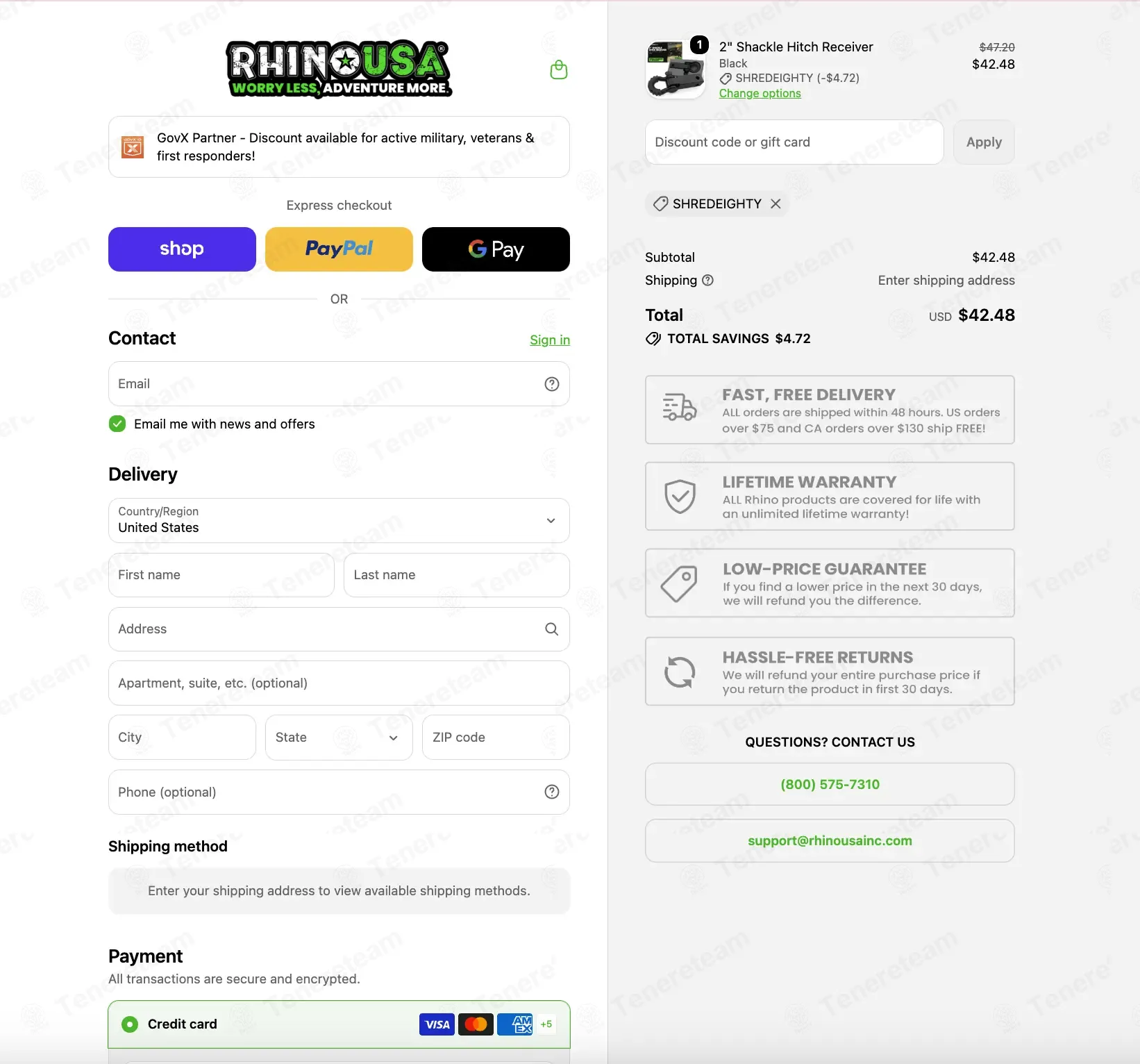 Rhino USA coupon code: 10% off with shredeighty. Tested and valid as 1 month ago.