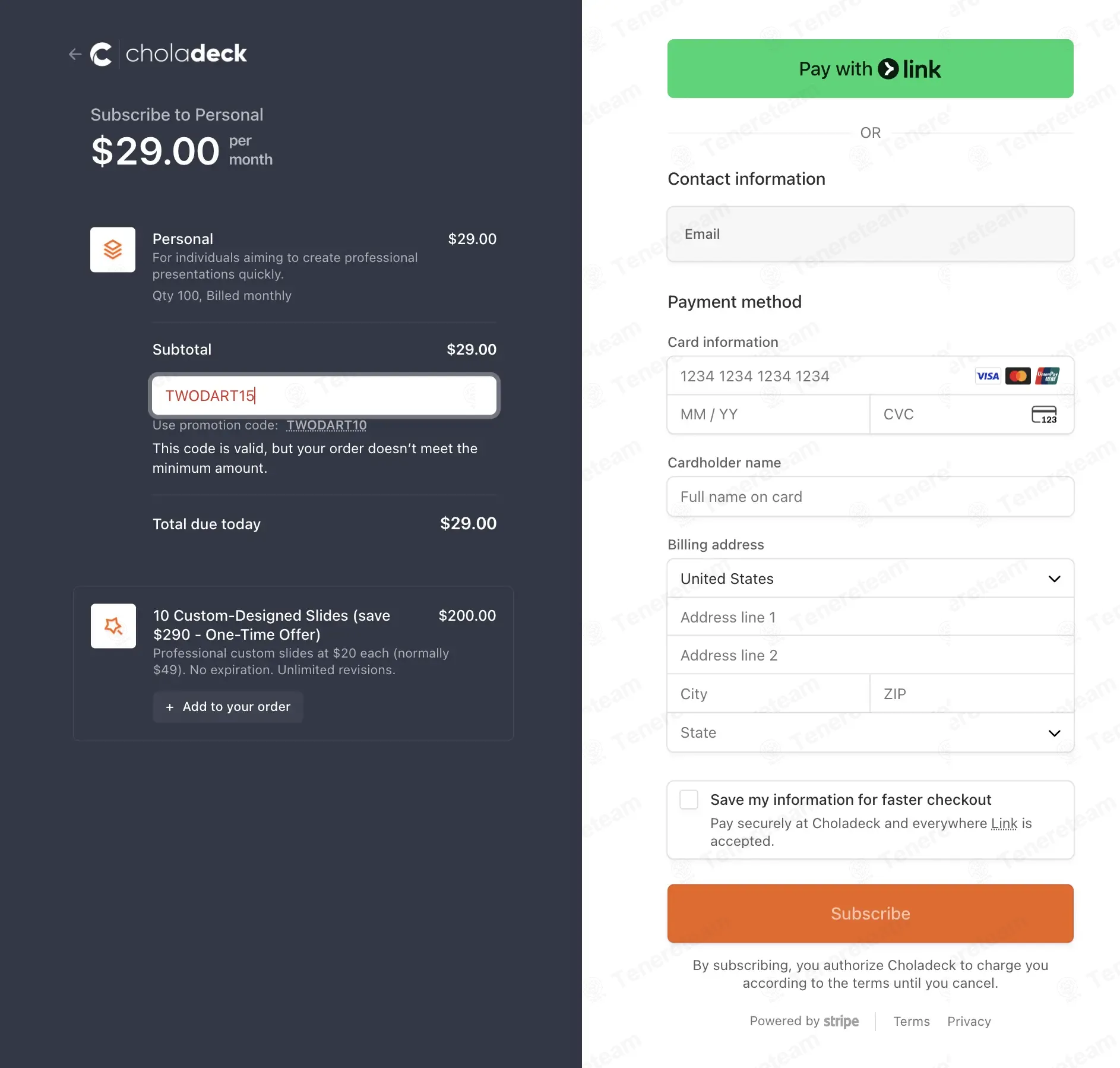 Choladeck coupon code: 15% off with TWODART15. Tested and valid as 2 months ago.
