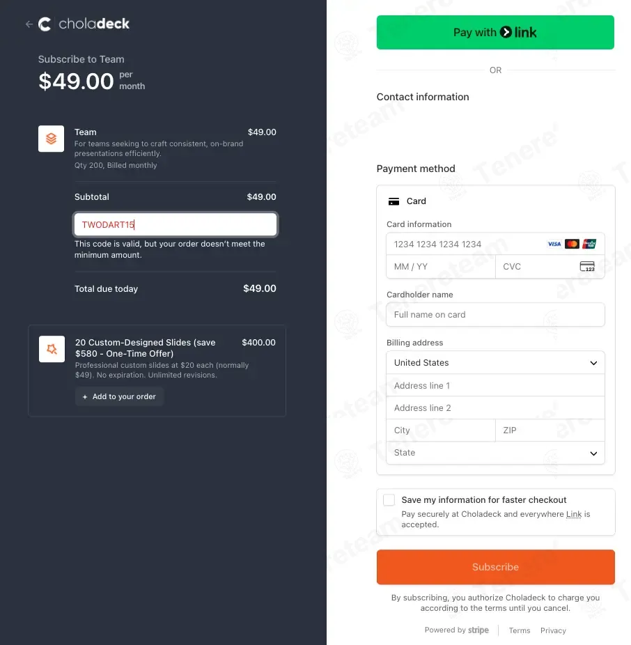 Choladeck coupon code: 15% off with TWODART15. Tested and valid as 2 months ago.