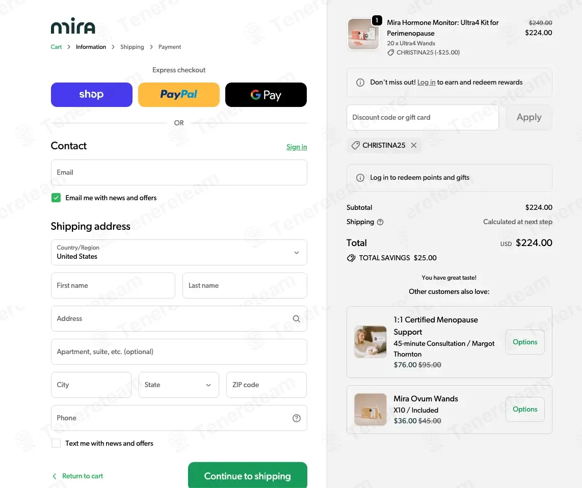 Mira Fertility coupon code: $25 off with Christina25. Tested and valid as 1 month ago.