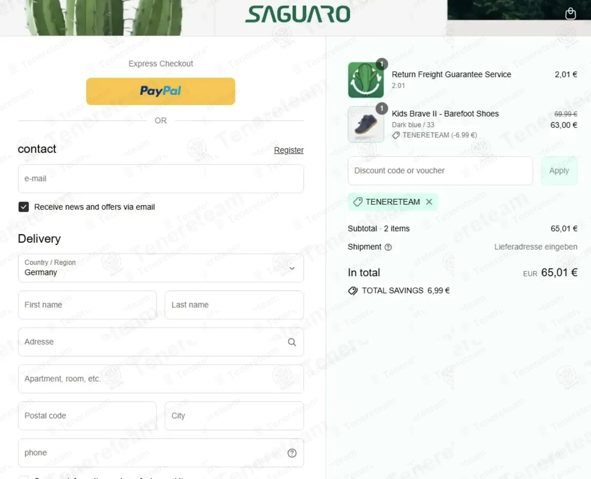Saguaro coupon code: 10% off with TENERETEAM. Tested and valid as 1 month ago.