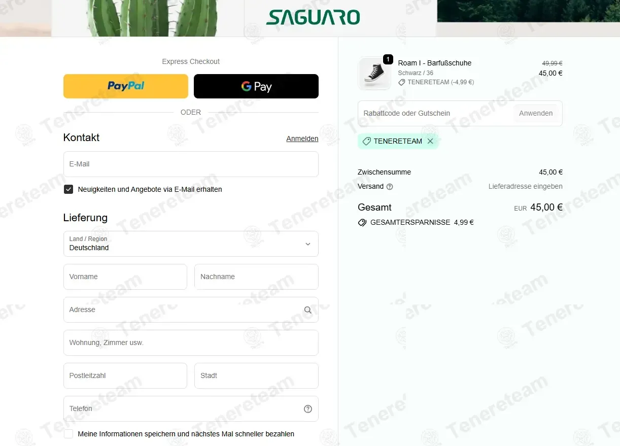 Saguaro coupon code: 10% off with TENERETEAM. Tested and valid as 1 month ago.