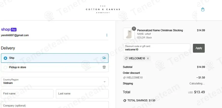 Cotton and Canvas Co. coupon code: 10% off with welcome10. Tested and valid as 1 year ago.