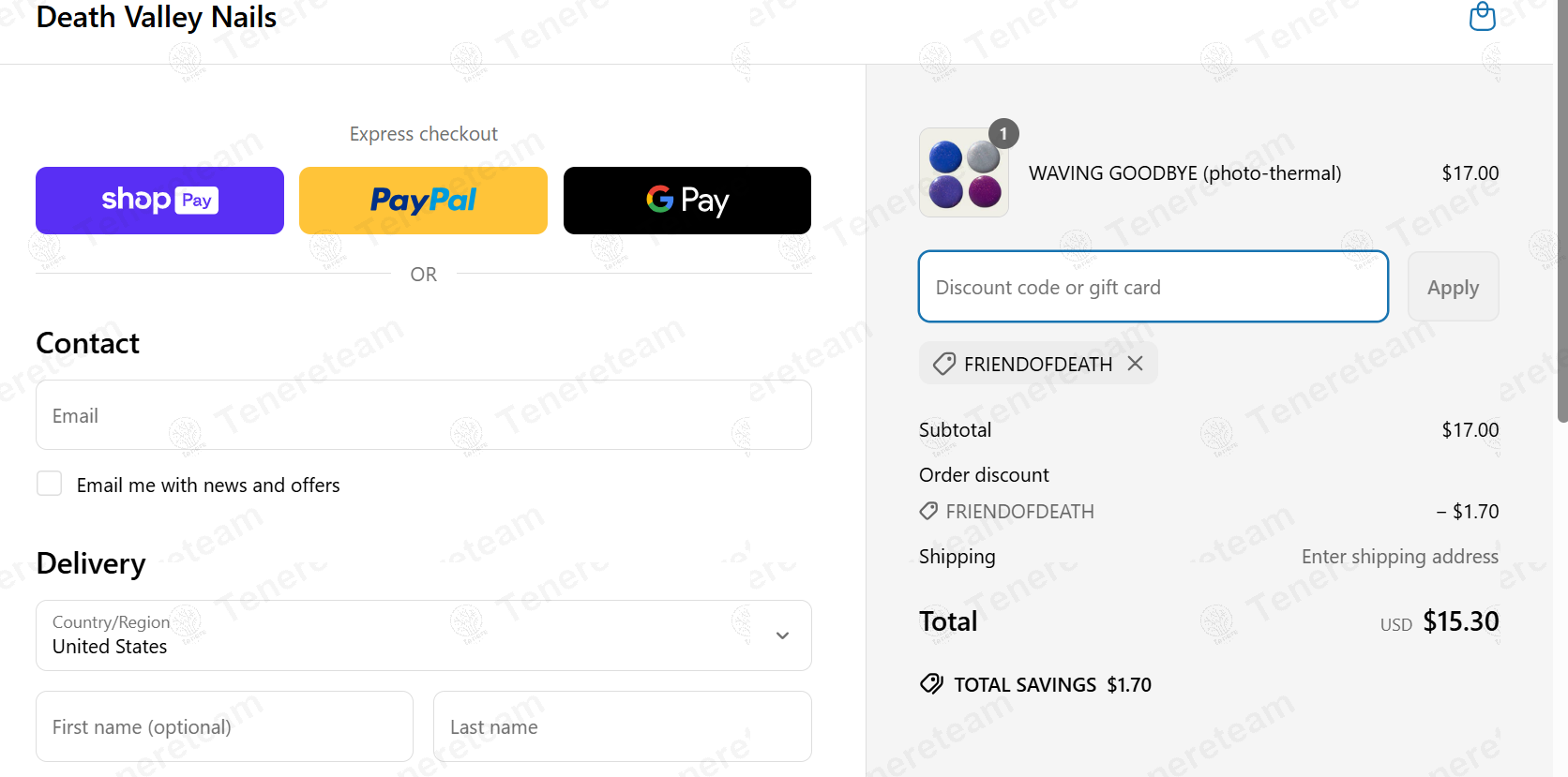 Death Valley Nails coupon code: 10% off with FRIENDOFDEATH. Tested and valid as 8 months ago.