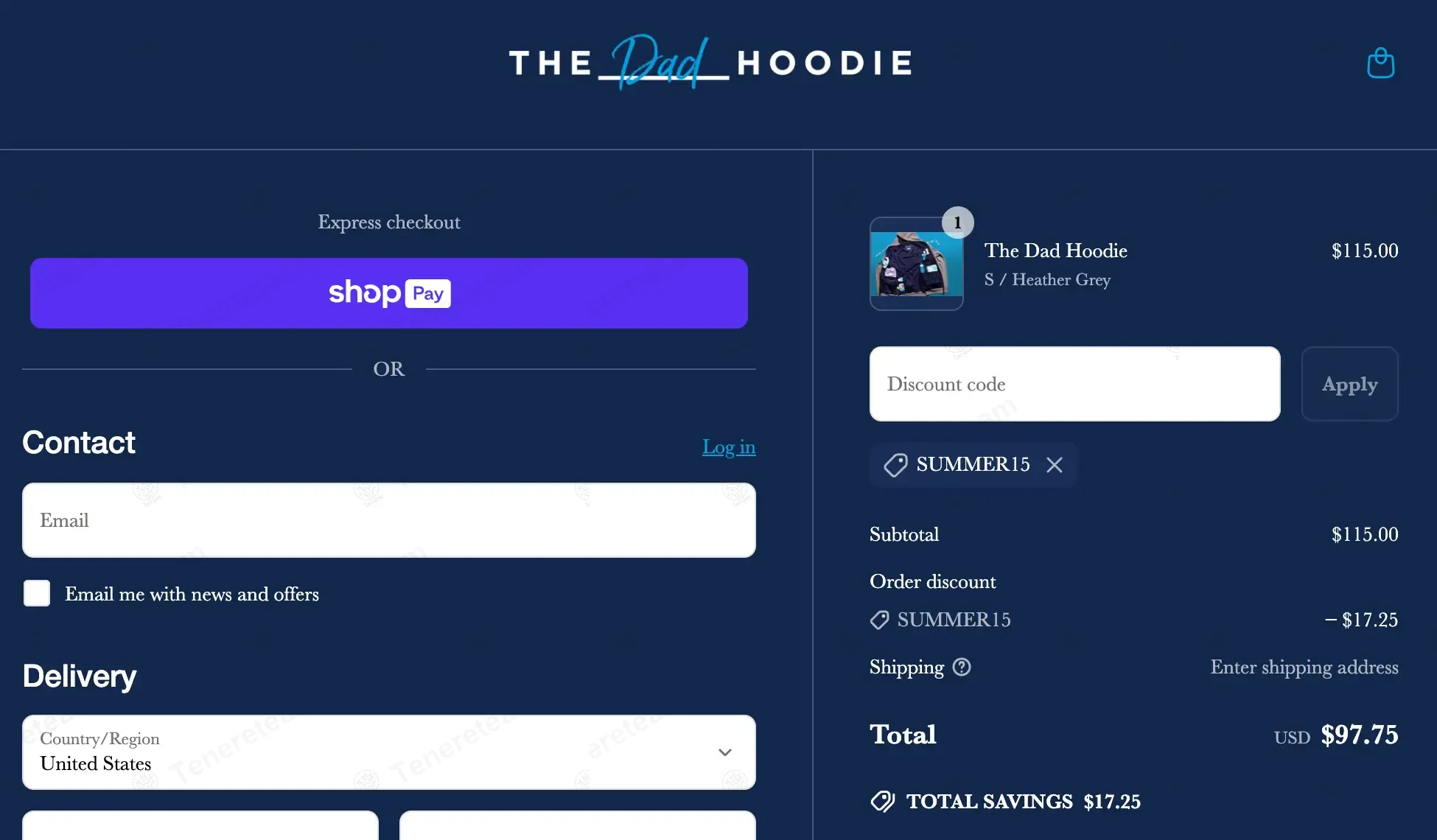 The Dad Hoodie coupon code: 15% off with SUMMER15. Tested and valid as 11 months ago.