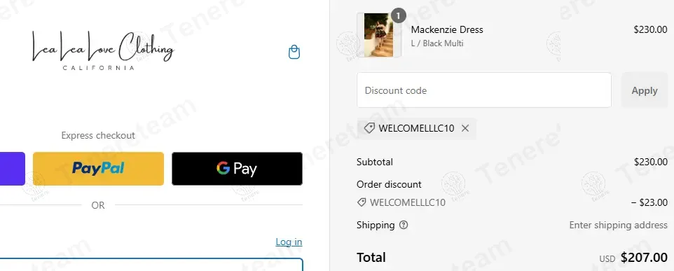 Lea Lea Love Clothing coupon code: 10% off with WELCOMELLLC10. Tested and valid as 1 year ago.