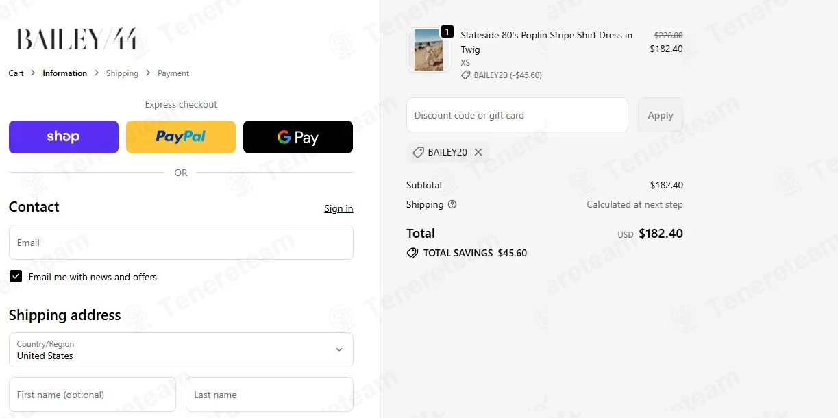 Bailey 44 coupon code: 20% off with BAILEY20. Tested and valid as 7 months ago.