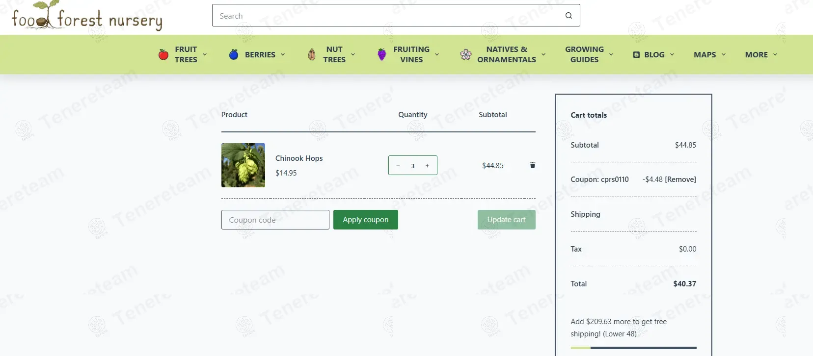 Food Forest Nursery coupon code: 10% off with cprs0110. Tested and valid as 9 months ago.