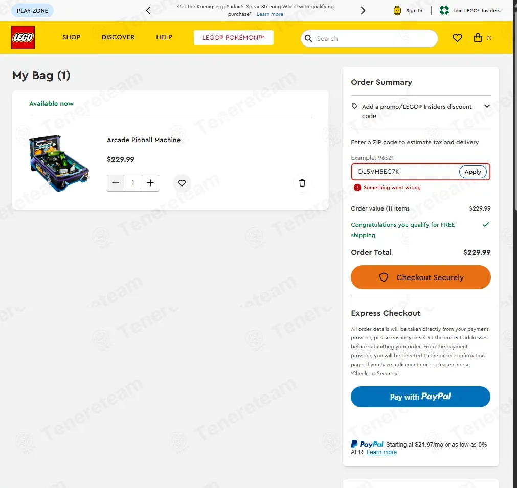 LEGO coupon code: Sale off with DL5VH5EC7K. Tested and valid as 2 days ago.