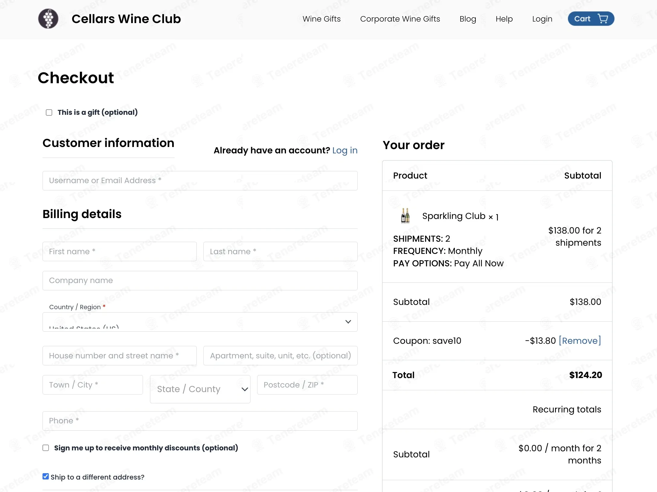 Cellars Wine Club coupon code: 10% off with save10. Tested and valid as 3 weeks ago.