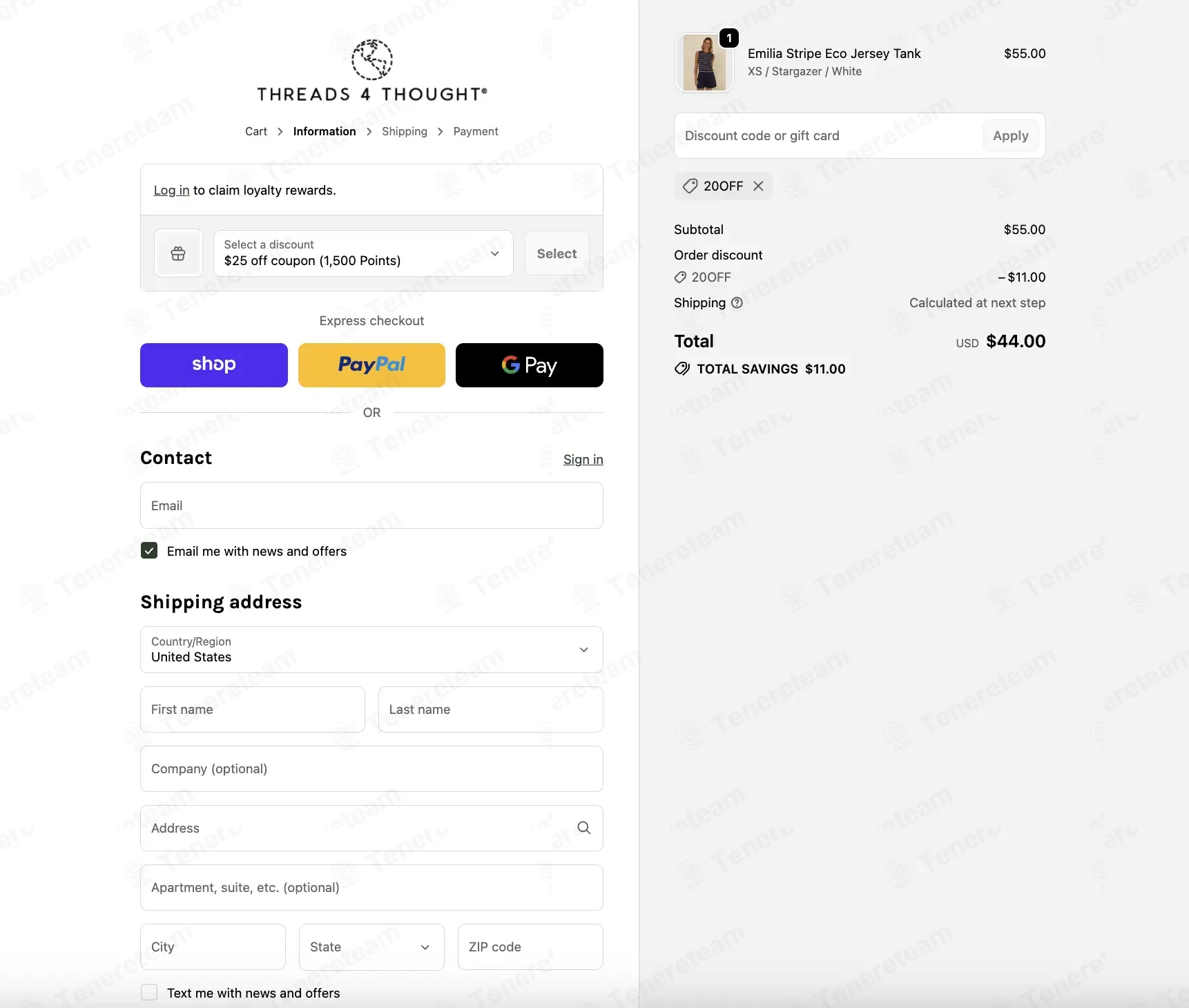Threads 4 Thought coupon code: 20% off with 20OFF. Tested and valid as 1 month ago.