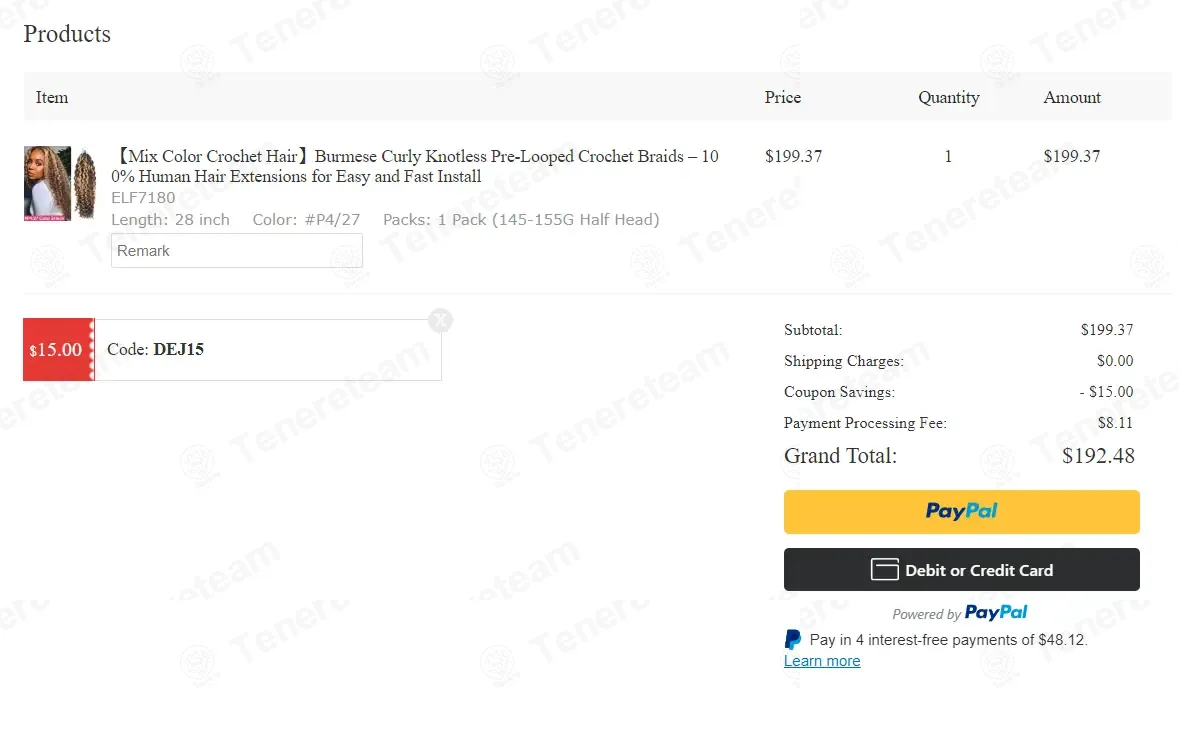 Elfin Hair coupon code: $15 off with DEJ15. Tested and valid as 6 months ago.