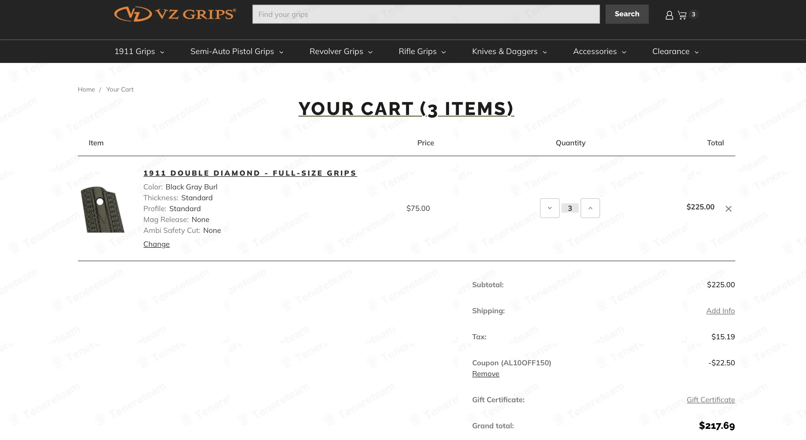 Vz Grips coupon code: 10% off with AL10OFF150. Tested and valid as 4 weeks ago.