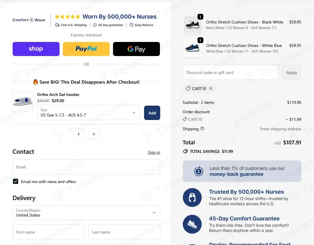 ComfortWear coupon code: 10% off with CART10. Tested and valid as 8 months ago.