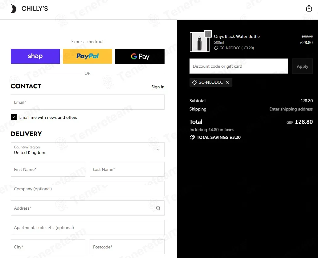 Chilly's coupon code: 10% off with GC-NEODCC. Tested and valid as 3 days ago.