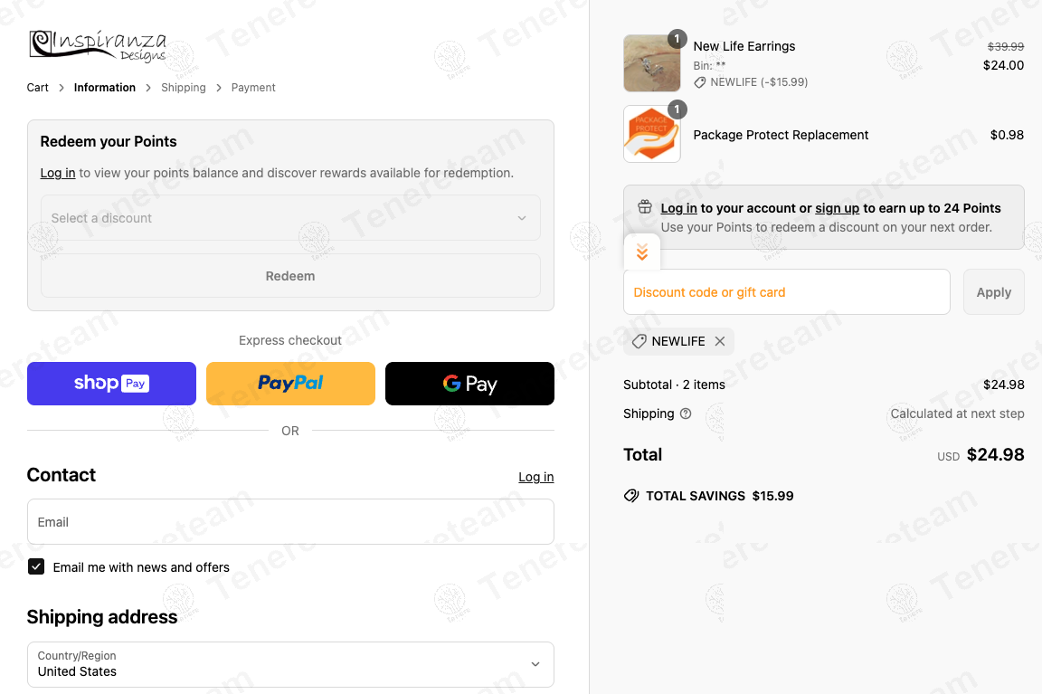 Inspiranza Designs coupon code: 40% off with NEWLIFE. Tested and valid as 10 months ago.