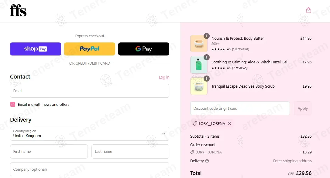 FFS Beauty coupon code: 10% off with LORY__LORENA. Tested and valid as 1 year ago.