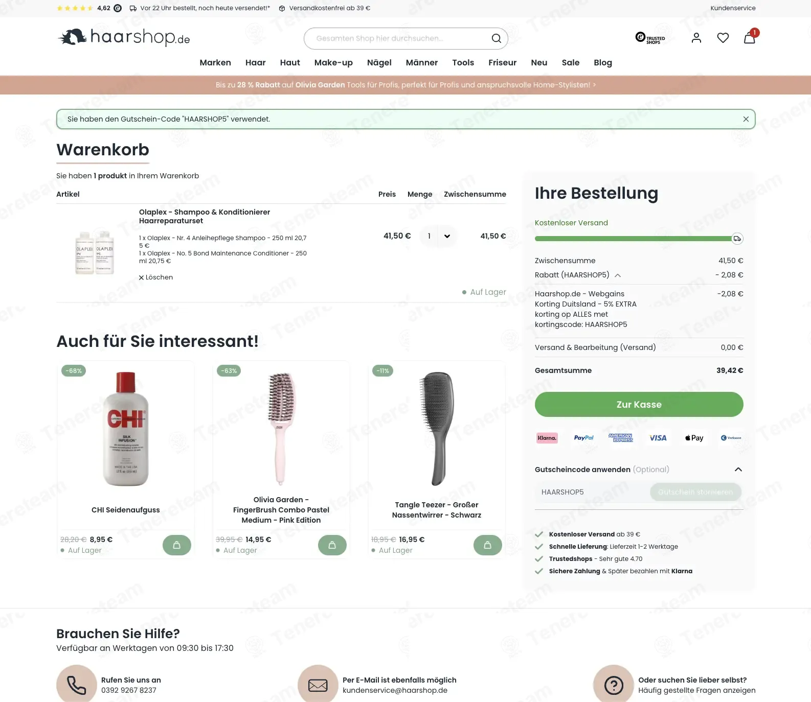 Haarshop DE coupon code: Sale off with HAARSHOP5. Tested and valid as 1 month ago.