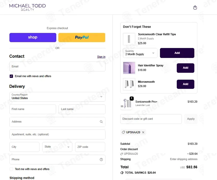Michael Todd Beauty coupon code: 20% off with UPSNAA20. Tested and valid as 6 days ago.