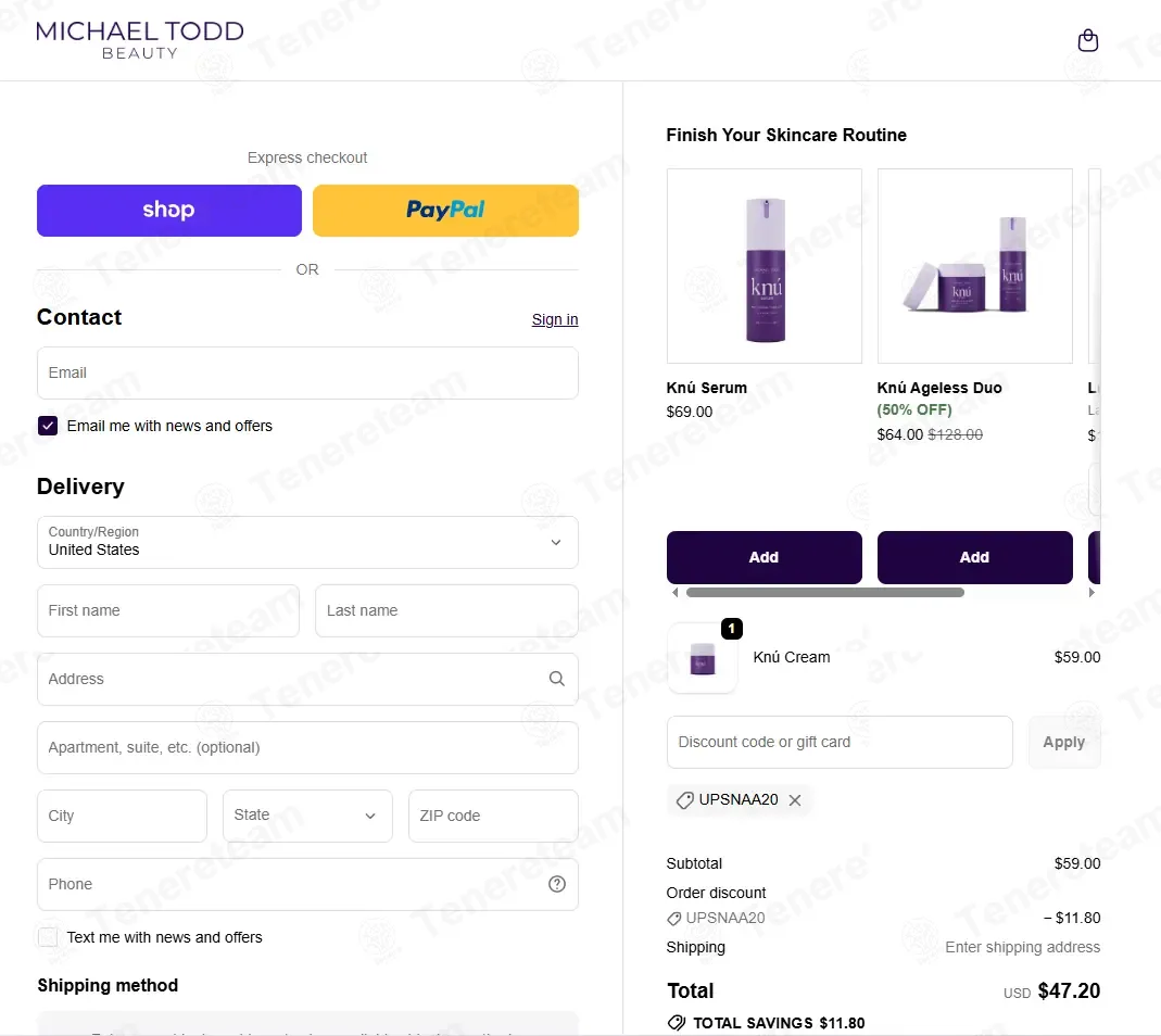 Michael Todd Beauty coupon code: 20% off with UPSNAA20. Tested and valid as 6 days ago.