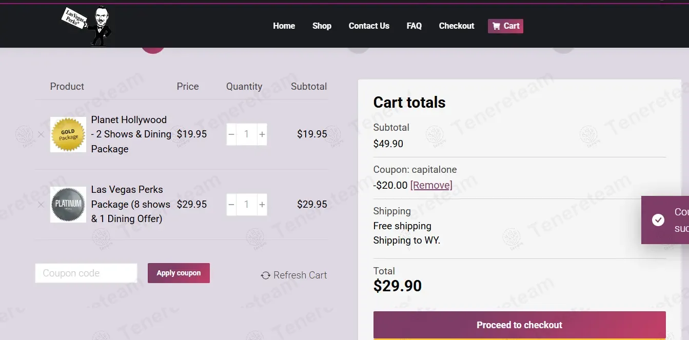 Las Vegas Perks coupon code: $20 off with CAPITALONE. Tested and valid as 8 months ago.